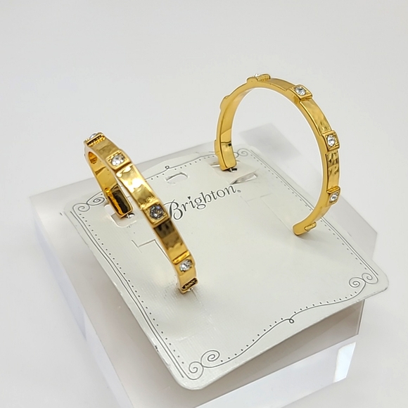 NWTS $68 Brighton "Meridian Zenith"  Gold Hoops w Swarovski Crystal Stations! π - Picture 4 of 10